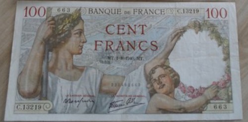 Billet 100 francs - de,