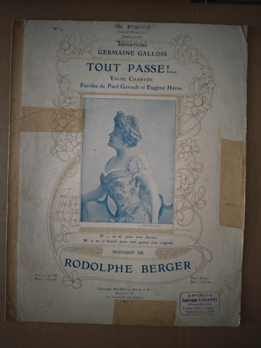 Partition ancienne chant - ancienne, et