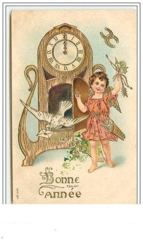 Carte gaufrée bonne année - carte,