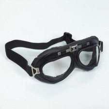 Lunette aviateur chromé et noir look rétro vintage pour casque bol jet moto ou