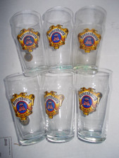 KRONENBOURG 6 verres à bière 1960 nonick parchemin modèles 2 Alsace brasserie !