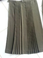 JUPE  MI LONGUE PLISSE SOLEIL 2 EN 1 CLASSIQUE T 42  FABRIQUE FRANCE  VERT KAKI