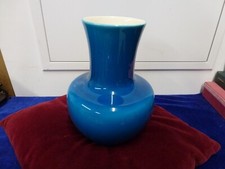 superbe vase turquoise craquelé art déco,daté 24/3/23,et 20/3/23,H 21cm
