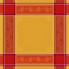 Nappe carrée coton tissée jacquard traitée téflon Olea safrani 1m60 x 1m60 - MCT