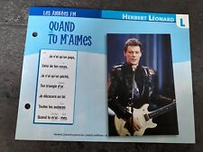 CARTE FICHE PLAISIR DE CHANTER HERBERT LEONARD QUAND TU M'AIMES