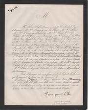 1873 Faire-part décès Mme BLAIS née Edmée MASCREY - Paris