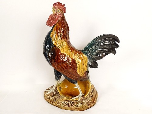 Sculpture vase coq faïence - sculpture,