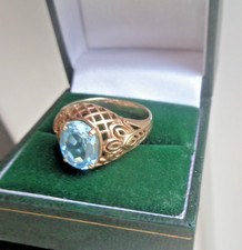 Bague Serpentin Bleu Or Topaze