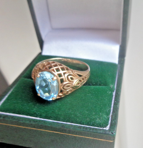 Bague serpentin bleu - bleu, or