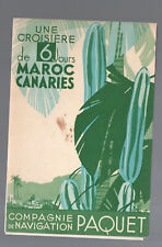 publicité vieux papiers (paquebots) croisière Maroc Canaries Cie PAQUET 5p40194)