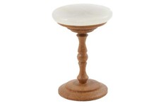 Table D'Appoint Ronde Avec Pied Lampe Marbré Salon Meubles