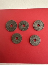 Lot 5 Pièces 5 CENTIMES. 1919, 1924, 1930, 1931, 1933 LINDAUER
