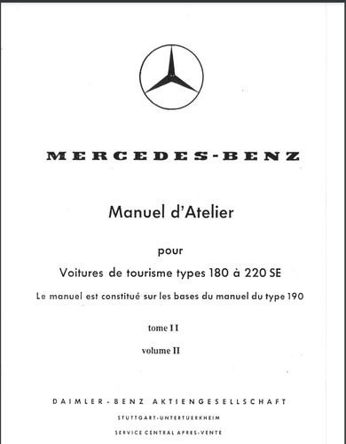 Manuel atelier réparation - manuel, atelier/réparation