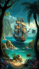 PLAQUE MÉTAL  bateau navire voilier   30 X 20 CM