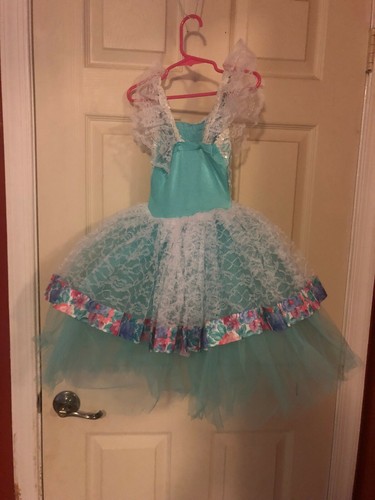 Blue with white lace - blue,