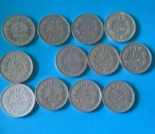 Lot de 12 X Pièces de Monnaie 5 Francs LAVRILLERS Alu 1916 1947 1949