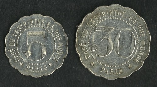 Jeton centimes café du - 30,