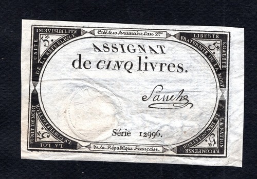 Assignat livres an 2 - assignat, de