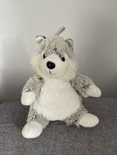 Peluche doudou loup chien gris