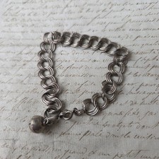 Bracelet ARGENT 1900 avec Breloque Belle Maille Victorian French