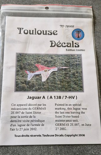 Sepecat jaguar decalque - jaguar,