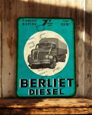 plaque métal vintage Berliet Diesel