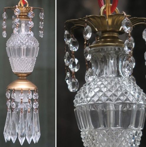 Vintage clear glass - , brass