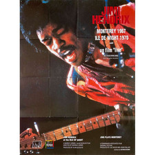 JIMI HENDRIX MONTEREY 1967 Affiche de cinéma  - 83x110 cm. - 1986 - Jimi Hendrix