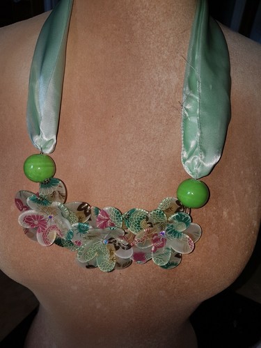 Collier ruban satin grosses - collier,