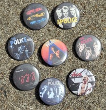 LOT ENSEMBLE DE 8 BADGES PINS DU GROUPE THE POLICE