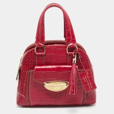 Lancel Adjani Fuchsia Croc