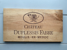 Ancienne estampe caisse vin en bois: Château Duplessis-Fabre, Moulis, Médoc