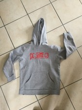 Sweat à capuche DC shoes gris chiné et rouge - T. 14 ans / 164 cm -T. L (US)