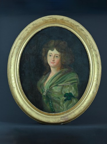 Ancien tableau huile - , portrait