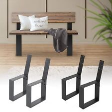 Set 2x pieds de banc en métal profil carré industriel piétements banc de jardin