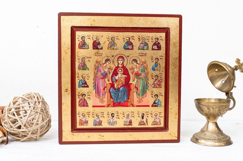 Icône vierge marie avec - vierge,