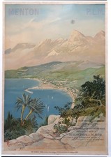 Affiche ancienne menton - affiche,