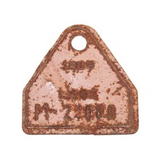 Plaque d'immatriculation de vélo belge vintage / Liège M-23088 / 1968