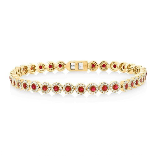 14k jaune rubis diamant - jaune,