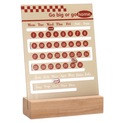 Wooden perpetual calendar - calendar, red