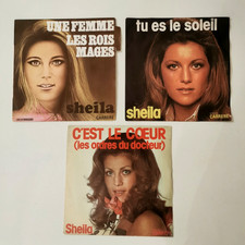 SHEILA 3 X 45 RPM 7'' VINYL TU ES LE SOLEIL/LES ROIS MAGES/C'EST LE COEUR