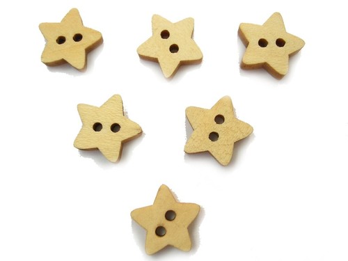 Lot boutons bois etoile - boutons, :