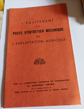 l'equipement du poste d'entretien de l'exploitation agricole tracteur
