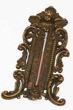 Thermomètre Environnemental en Laiton Mural Avec Putto Décoratif Extérieur Temp