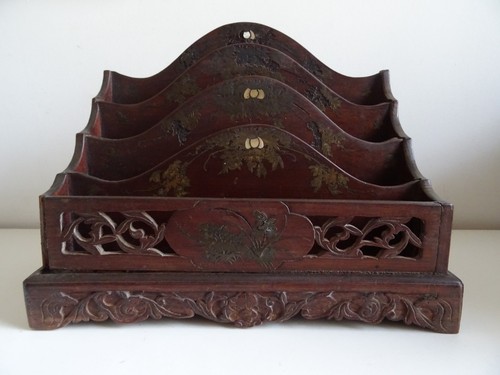 Porte courrier bois exotique - courrier,