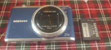 Samsung WB350F Blue Digital Camera 16.3MP 21x Zoom WiFi NFC 32GB Card .