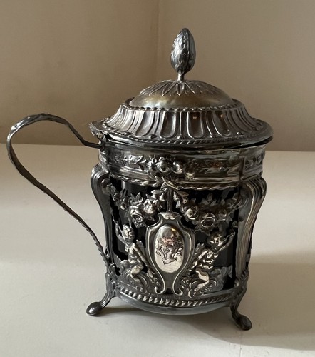 Ancien moutardier argent putti - ancien,