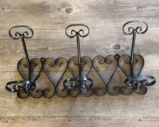Ancien Porte Manteau 3 Patères Double En Fer Forgé. Quelques Traces De Rouille 