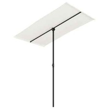 Parasol d'extérieur avec mât en aluminium 180 x 130cm blanc sable Helloshop26 0