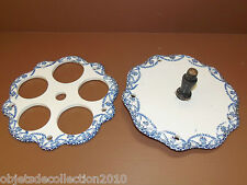 *SUPPORT HUILIER VINAIGRIER CERAMIQUE blanche /bleue Bois à restaurer deco table